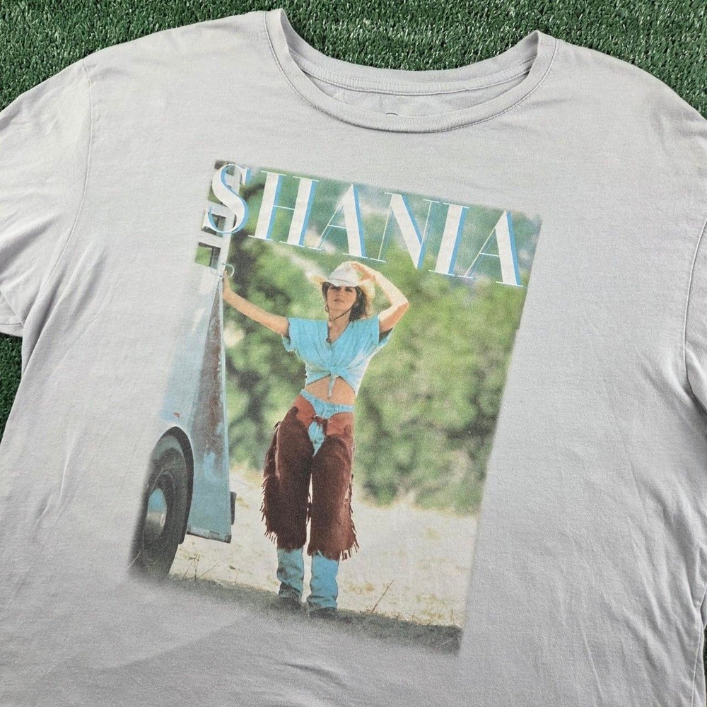 Shania Twain Boxy Cropped Fit T-Shirt Cotton Country Music Concert Womens Large